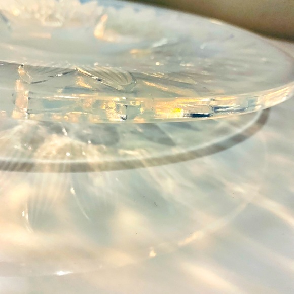 12” Art Deco Opalescent Art Glass Plate w/ Sunflower by Designer Pierre D’Avesn - Picture 8 of 14